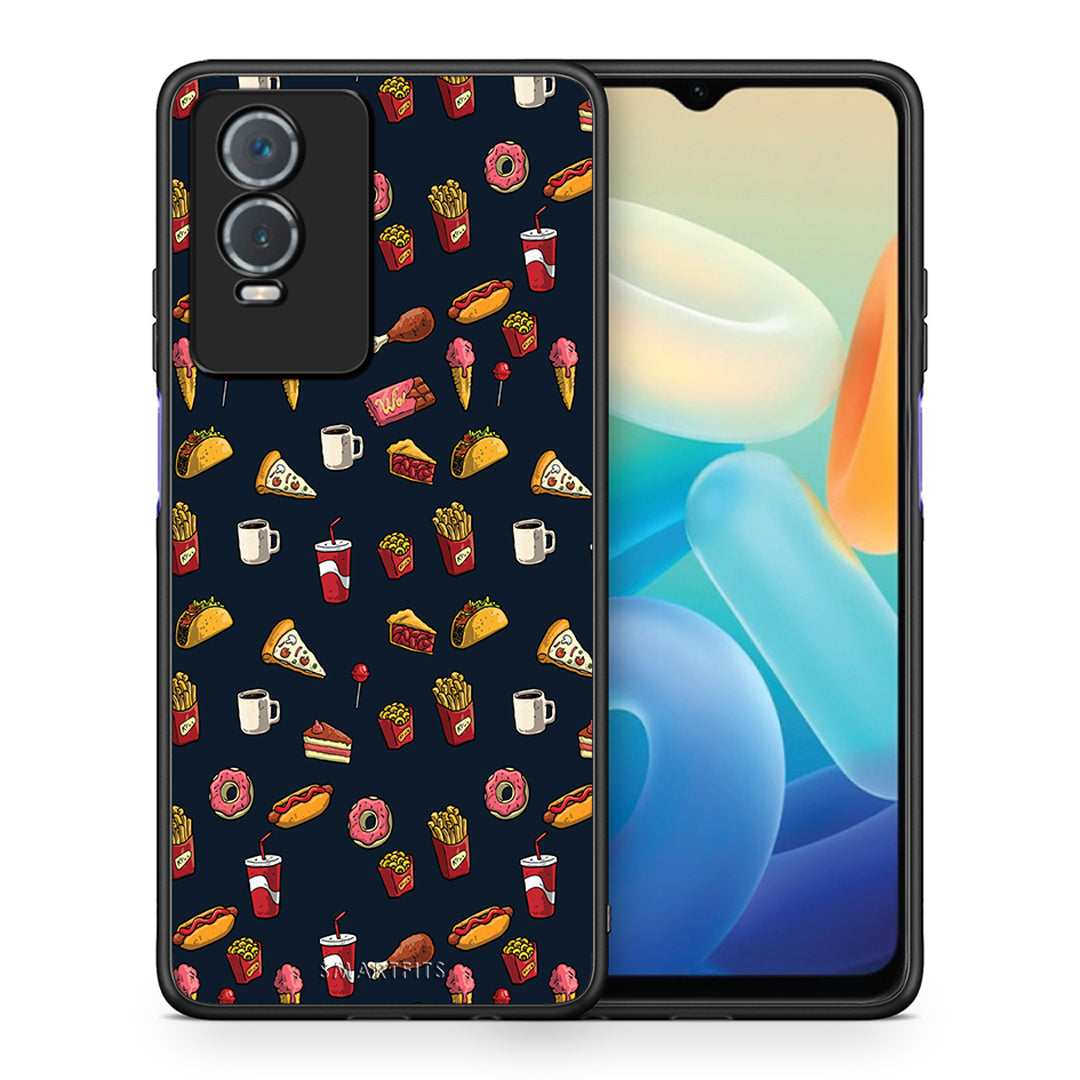 Θήκη Vivo Y76 5G / Y76s / Y74s Hungry Random από τη Smartfits με σχέδιο στο πίσω μέρος και μαύρο περίβλημα | Vivo Y76 5G / Y76s / Y74s Hungry Random case with colorful back and black bezels