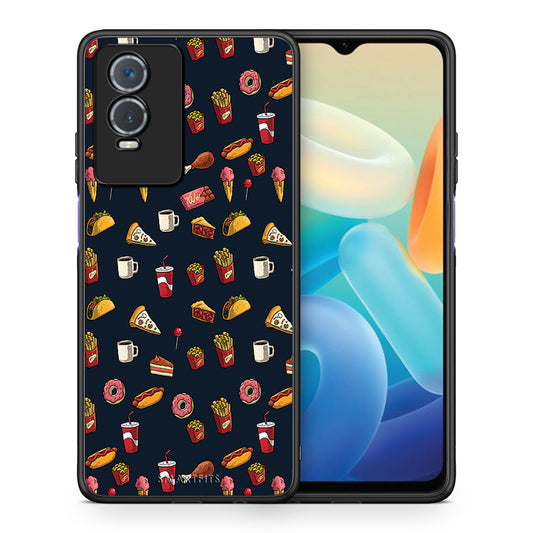 Θήκη Vivo Y76 5G / Y76s / Y74s Hungry Random από τη Smartfits με σχέδιο στο πίσω μέρος και μαύρο περίβλημα | Vivo Y76 5G / Y76s / Y74s Hungry Random case with colorful back and black bezels