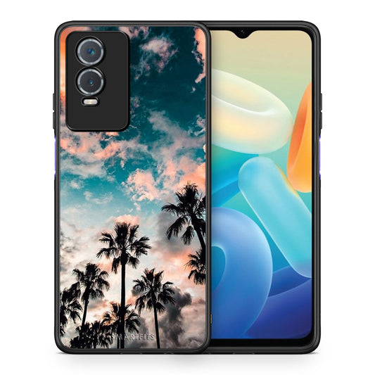 Θήκη Vivo Y76 5G / Y76s / Y74s Sky Summer από τη Smartfits με σχέδιο στο πίσω μέρος και μαύρο περίβλημα | Vivo Y76 5G / Y76s / Y74s Sky Summer case with colorful back and black bezels