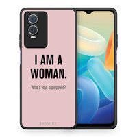 Thumbnail for Θήκη Vivo Y76 5G / Y76s / Y74s Superpower Woman από τη Smartfits με σχέδιο στο πίσω μέρος και μαύρο περίβλημα | Vivo Y76 5G / Y76s / Y74s Superpower Woman case with colorful back and black bezels