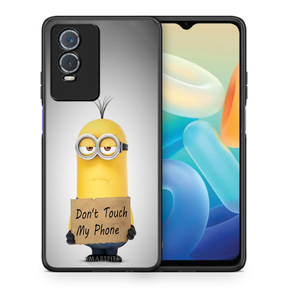 Θήκη Vivo Y76 5G / Y76s / Y74s Minion Text από τη Smartfits με σχέδιο στο πίσω μέρος και μαύρο περίβλημα | Vivo Y76 5G / Y76s / Y74s Minion Text case with colorful back and black bezels
