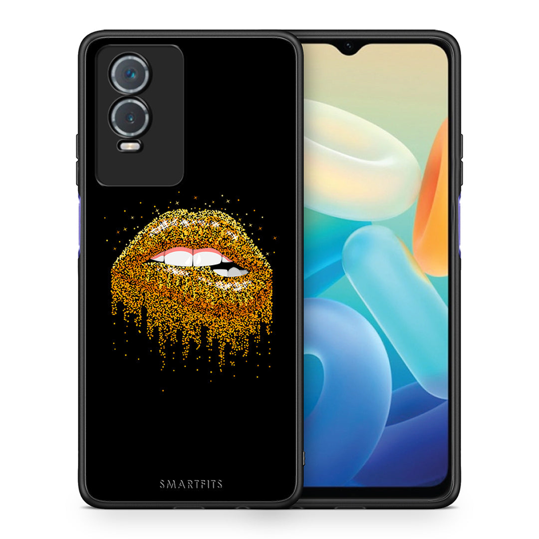 Θήκη Vivo Y76 5G / Y76s / Y74s Golden Valentine από τη Smartfits με σχέδιο στο πίσω μέρος και μαύρο περίβλημα | Vivo Y76 5G / Y76s / Y74s Golden Valentine case with colorful back and black bezels