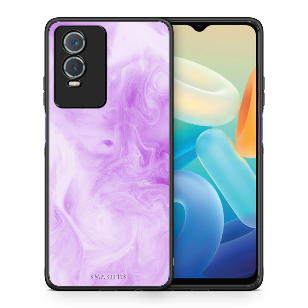 Θήκη Vivo Y76 5G / Y76s / Y74s Lavender Watercolor από τη Smartfits με σχέδιο στο πίσω μέρος και μαύρο περίβλημα | Vivo Y76 5G / Y76s / Y74s Lavender Watercolor case with colorful back and black bezels