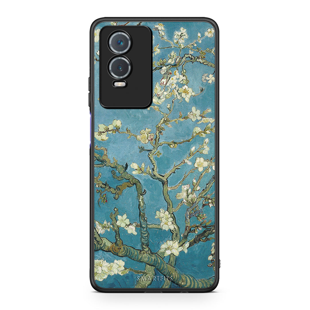 Vivo Y76 5G / Y76s / Y74s White Blossoms θήκη από τη Smartfits με σχέδιο στο πίσω μέρος και μαύρο περίβλημα | Smartphone case with colorful back and black bezels by Smartfits