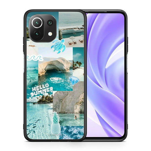 Θήκη Xiaomi 11 Lite / Mi 11 Lite Aesthetic Summer από τη Smartfits με σχέδιο στο πίσω μέρος και μαύρο περίβλημα | Xiaomi 11 Lite / Mi 11 Lite Aesthetic Summer case with colorful back and black bezels