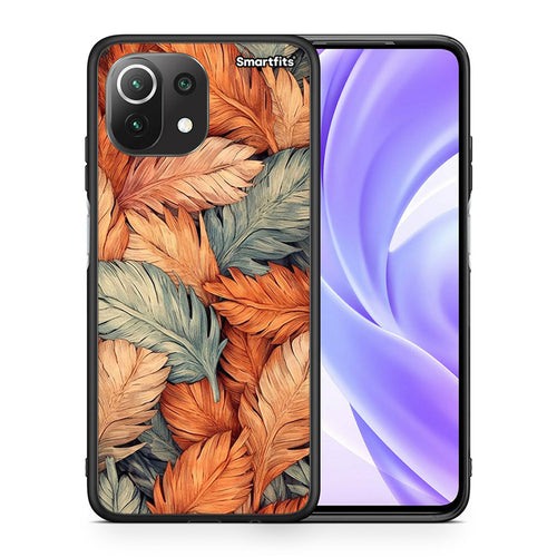 Θήκη Xiaomi 11 Lite / Mi 11 Lite Autumn Leaves από τη Smartfits με σχέδιο στο πίσω μέρος και μαύρο περίβλημα | Xiaomi 11 Lite / Mi 11 Lite Autumn Leaves case with colorful back and black bezels