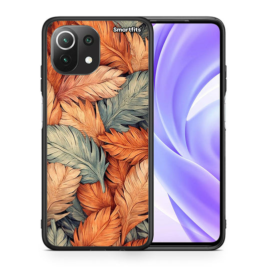 Θήκη Xiaomi 11 Lite / Mi 11 Lite Autumn Leaves από τη Smartfits με σχέδιο στο πίσω μέρος και μαύρο περίβλημα | Xiaomi 11 Lite / Mi 11 Lite Autumn Leaves case with colorful back and black bezels