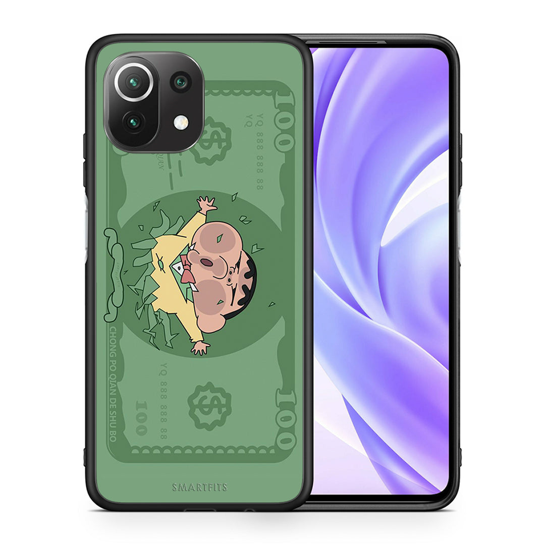 Θήκη Αγίου Βαλεντίνου Xiaomi 11 Lite / Mi 11 Lite Big Money από τη Smartfits με σχέδιο στο πίσω μέρος και μαύρο περίβλημα | Xiaomi 11 Lite / Mi 11 Lite Big Money case with colorful back and black bezels