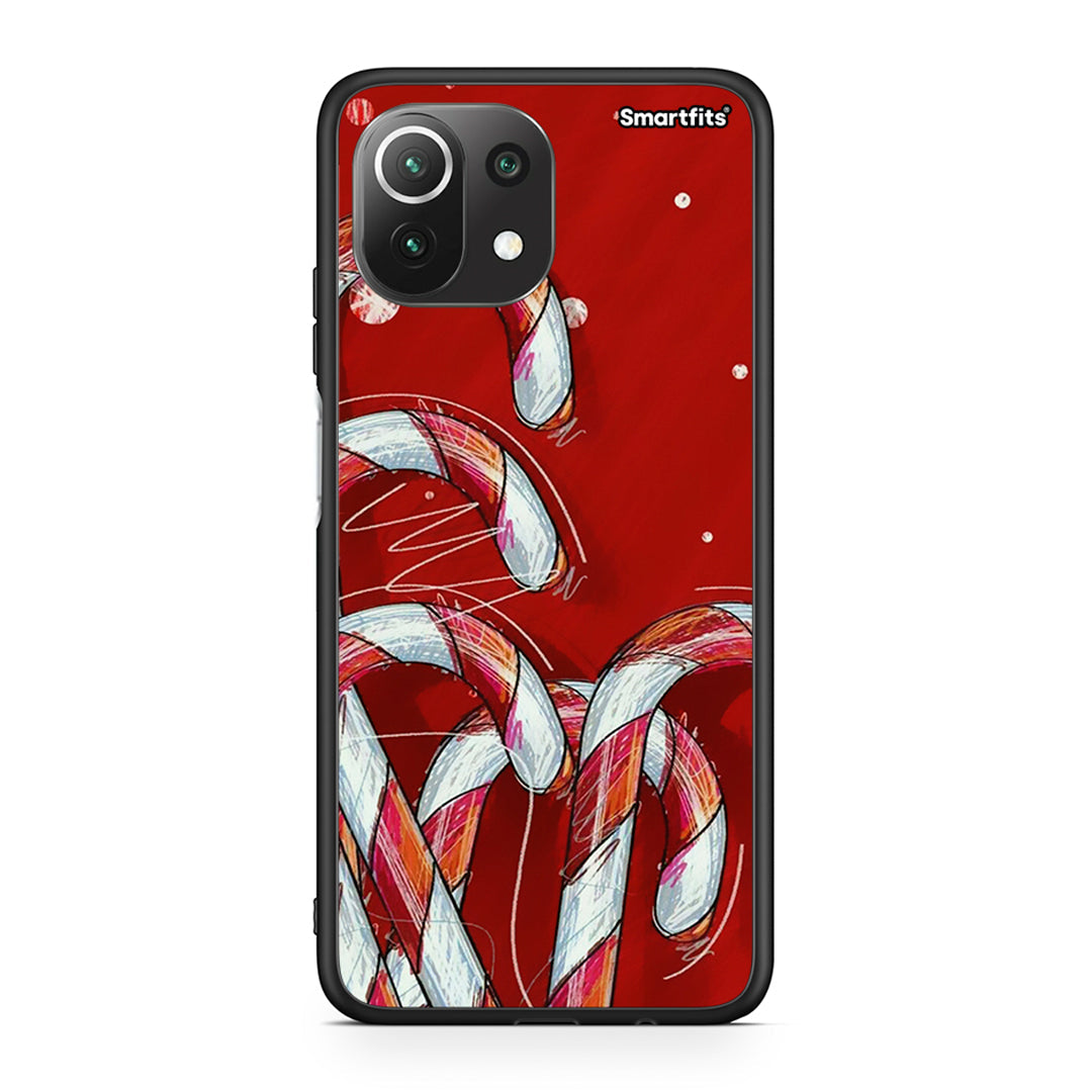 Xiaomi 11 Lite/Mi 11 Lite Candy Cane θήκη από τη Smartfits με σχέδιο στο πίσω μέρος και μαύρο περίβλημα | Smartphone case with colorful back and black bezels by Smartfits