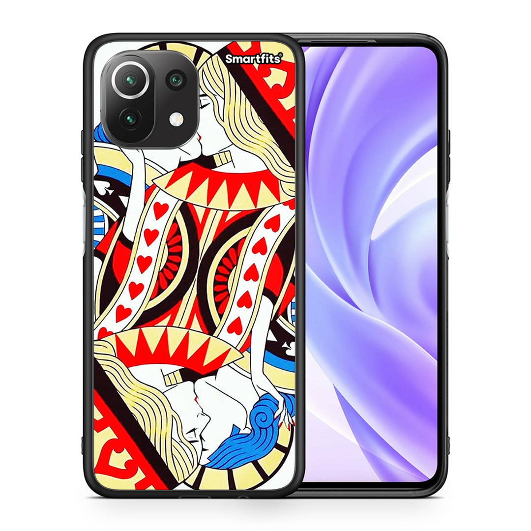 Θήκη Xiaomi 11 Lite/Mi 11 Lite Card Love από τη Smartfits με σχέδιο στο πίσω μέρος και μαύρο περίβλημα | Xiaomi 11 Lite/Mi 11 Lite Card Love case with colorful back and black bezels