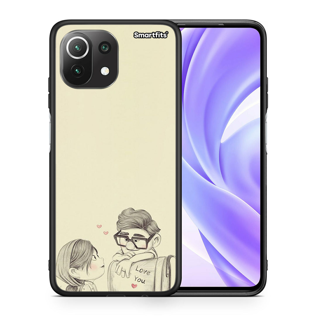 Θήκη Xiaomi 11 Lite/Mi 11 Lite Carl And Ellie από τη Smartfits με σχέδιο στο πίσω μέρος και μαύρο περίβλημα | Xiaomi 11 Lite/Mi 11 Lite Carl And Ellie case with colorful back and black bezels