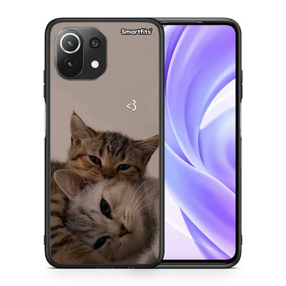 Θήκη Xiaomi 11 Lite / Mi 11 Lite Cats In Love από τη Smartfits με σχέδιο στο πίσω μέρος και μαύρο περίβλημα | Xiaomi 11 Lite / Mi 11 Lite Cats In Love case with colorful back and black bezels