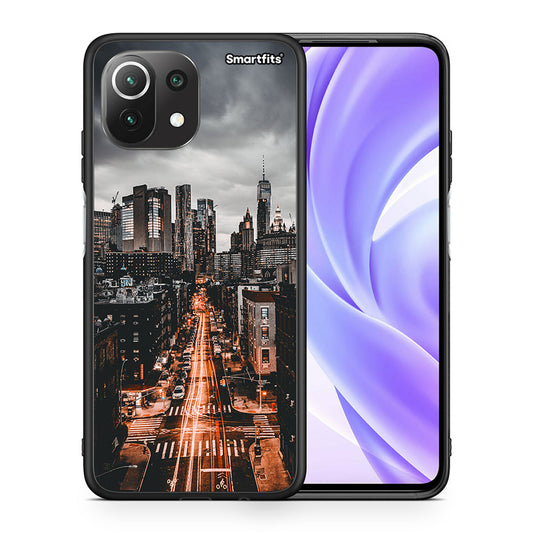Θήκη Xiaomi 11 Lite/Mi 11 Lite City Lights από τη Smartfits με σχέδιο στο πίσω μέρος και μαύρο περίβλημα | Xiaomi 11 Lite/Mi 11 Lite City Lights case with colorful back and black bezels
