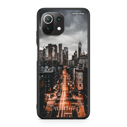 Xiaomi 11 Lite/Mi 11 Lite City Lights θήκη από τη Smartfits με σχέδιο στο πίσω μέρος και μαύρο περίβλημα | Smartphone case with colorful back and black bezels by Smartfits