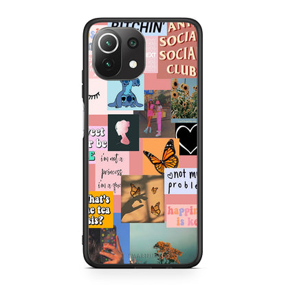 Xiaomi 11 Lite / Mi 11 Lite Collage Bitchin Θήκη Αγίου Βαλεντίνου από τη Smartfits με σχέδιο στο πίσω μέρος και μαύρο περίβλημα | Smartphone case with colorful back and black bezels by Smartfits