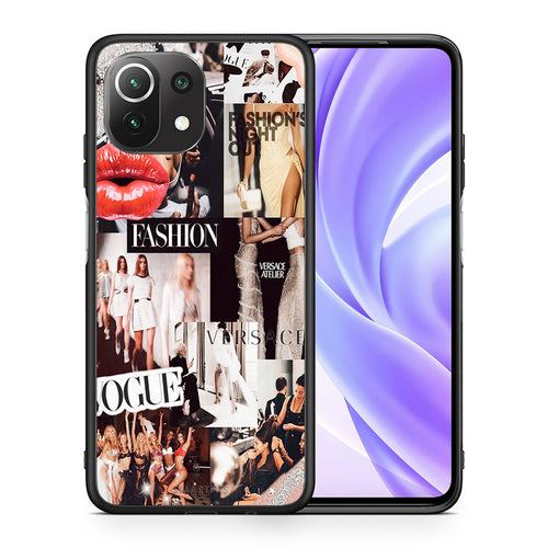 Θήκη Αγίου Βαλεντίνου Xiaomi 11 Lite / Mi 11 Lite Collage Fashion από τη Smartfits με σχέδιο στο πίσω μέρος και μαύρο περίβλημα | Xiaomi 11 Lite / Mi 11 Lite Collage Fashion case with colorful back and black bezels
