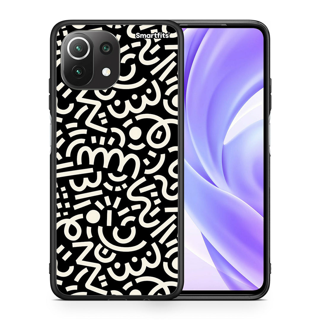 Θήκη Xiaomi 11 Lite / Mi 11 Lite Doodle Art από τη Smartfits με σχέδιο στο πίσω μέρος και μαύρο περίβλημα | Xiaomi 11 Lite / Mi 11 Lite Doodle Art case with colorful back and black bezels