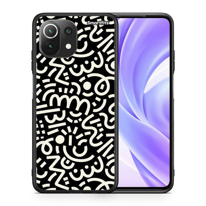Θήκη Xiaomi 11 Lite / Mi 11 Lite Doodle Art από τη Smartfits με σχέδιο στο πίσω μέρος και μαύρο περίβλημα | Xiaomi 11 Lite / Mi 11 Lite Doodle Art case with colorful back and black bezels