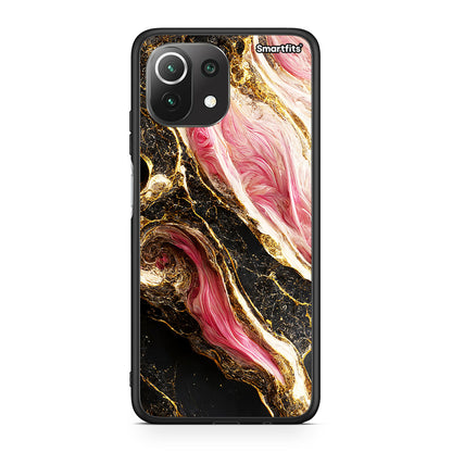 Xiaomi 11 Lite/Mi 11 Lite Glamorous Pink Marble θήκη από τη Smartfits με σχέδιο στο πίσω μέρος και μαύρο περίβλημα | Smartphone case with colorful back and black bezels by Smartfits