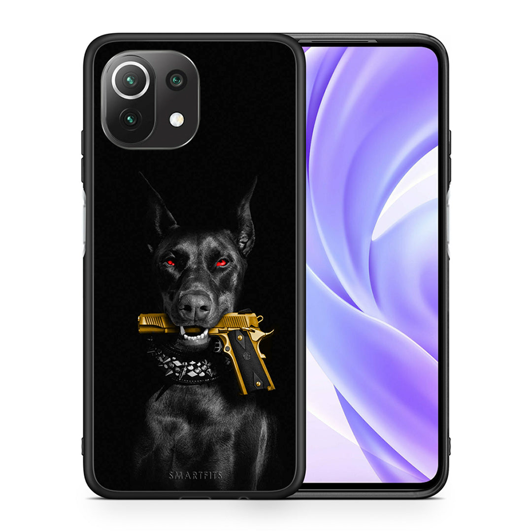 Θήκη Αγίου Βαλεντίνου Xiaomi 11 Lite / Mi 11 Lite Golden Gun από τη Smartfits με σχέδιο στο πίσω μέρος και μαύρο περίβλημα | Xiaomi 11 Lite / Mi 11 Lite Golden Gun case with colorful back and black bezels