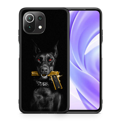 Θήκη Αγίου Βαλεντίνου Xiaomi 11 Lite / Mi 11 Lite Golden Gun από τη Smartfits με σχέδιο στο πίσω μέρος και μαύρο περίβλημα | Xiaomi 11 Lite / Mi 11 Lite Golden Gun case with colorful back and black bezels