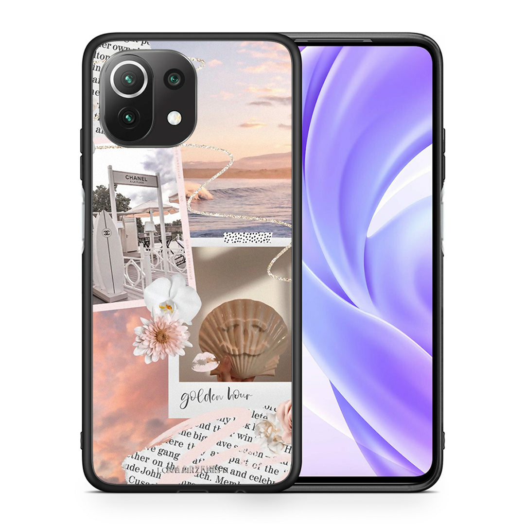 Θήκη Αγίου Βαλεντίνου Xiaomi 11 Lite / Mi 11 Lite Golden Hour από τη Smartfits με σχέδιο στο πίσω μέρος και μαύρο περίβλημα | Xiaomi 11 Lite / Mi 11 Lite Golden Hour case with colorful back and black bezels