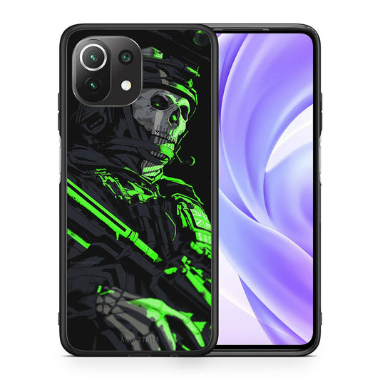 Θήκη Αγίου Βαλεντίνου Xiaomi 11 Lite / Mi 11 Lite Green Soldier από τη Smartfits με σχέδιο στο πίσω μέρος και μαύρο περίβλημα | Xiaomi 11 Lite / Mi 11 Lite Green Soldier case with colorful back and black bezels