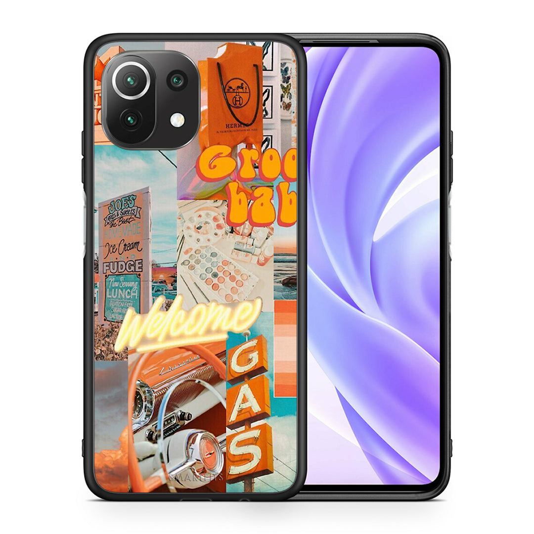Θήκη Αγίου Βαλεντίνου Xiaomi 11 Lite / Mi 11 Lite Groovy Babe από τη Smartfits με σχέδιο στο πίσω μέρος και μαύρο περίβλημα | Xiaomi 11 Lite / Mi 11 Lite Groovy Babe case with colorful back and black bezels