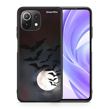 Θήκη Xiaomi 11 Lite / Mi 11 Lite Halloween Bat Night από τη Smartfits με σχέδιο στο πίσω μέρος και μαύρο περίβλημα | Xiaomi 11 Lite / Mi 11 Lite Halloween Bat Night case with colorful back and black bezels