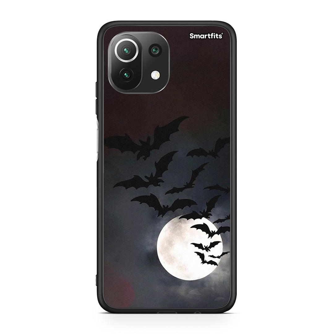 Xiaomi 11 Lite / Mi 11 Lite Halloween Bat Night Θήκη από τη Smartfits με σχέδιο στο πίσω μέρος και μαύρο περίβλημα | Smartphone case with colorful back and black bezels by Smartfits