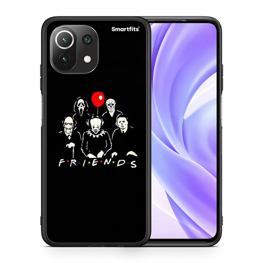Θήκη Xiaomi 11 Lite / Mi 11 Lite Halloween Friends από τη Smartfits με σχέδιο στο πίσω μέρος και μαύρο περίβλημα | Xiaomi 11 Lite / Mi 11 Lite Halloween Friends case with colorful back and black bezels