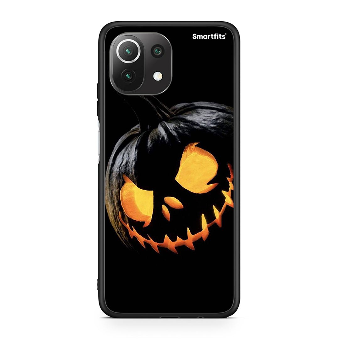 Xiaomi 11 Lite / Mi 11 Lite Halloween Scary Pumpkin Θήκη από τη Smartfits με σχέδιο στο πίσω μέρος και μαύρο περίβλημα | Smartphone case with colorful back and black bezels by Smartfits