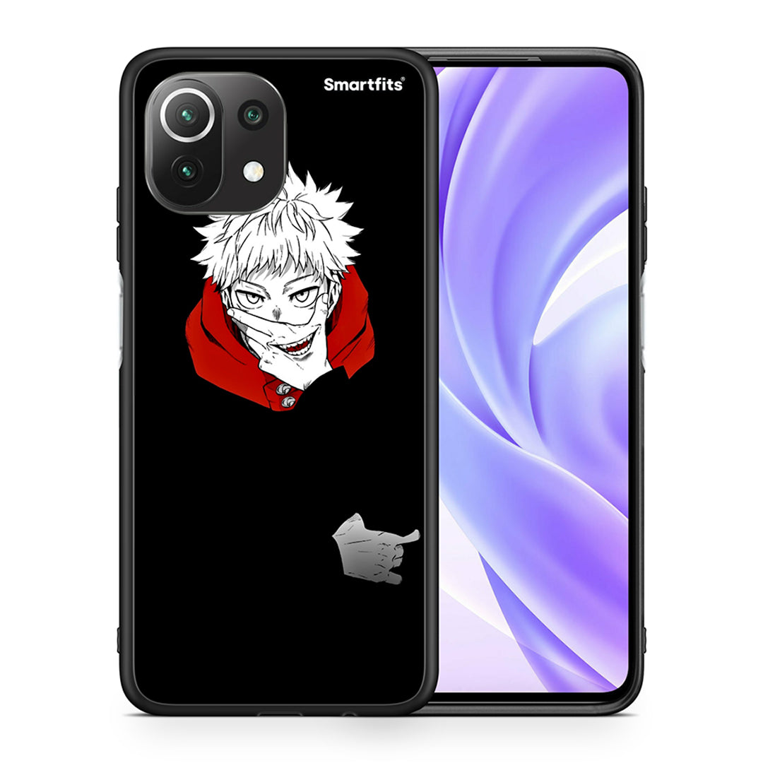 Θήκη Xiaomi 11 Lite/Mi 11 Lite Itadori Anime από τη Smartfits με σχέδιο στο πίσω μέρος και μαύρο περίβλημα | Xiaomi 11 Lite/Mi 11 Lite Itadori Anime case with colorful back and black bezels