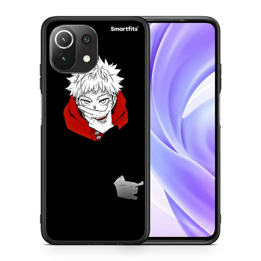 Θήκη Xiaomi 11 Lite/Mi 11 Lite Itadori Anime από τη Smartfits με σχέδιο στο πίσω μέρος και μαύρο περίβλημα | Xiaomi 11 Lite/Mi 11 Lite Itadori Anime case with colorful back and black bezels