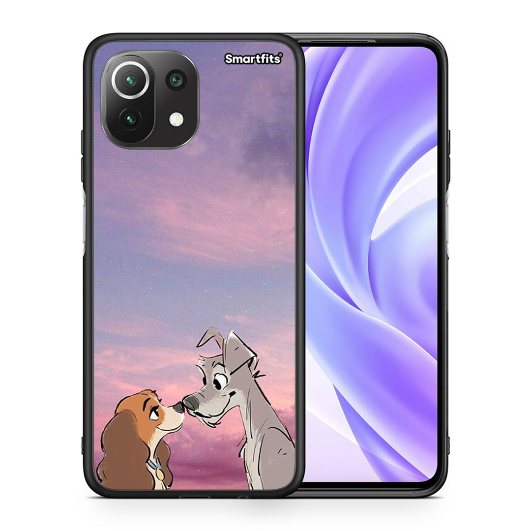 Θήκη Xiaomi 11 Lite/Mi 11 Lite Lady And Tramp από τη Smartfits με σχέδιο στο πίσω μέρος και μαύρο περίβλημα | Xiaomi 11 Lite/Mi 11 Lite Lady And Tramp case with colorful back and black bezels