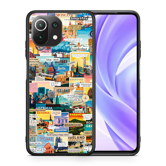 Θήκη Xiaomi 11 Lite/Mi 11 Lite Live To Travel από τη Smartfits με σχέδιο στο πίσω μέρος και μαύρο περίβλημα | Xiaomi 11 Lite/Mi 11 Lite Live To Travel case with colorful back and black bezels