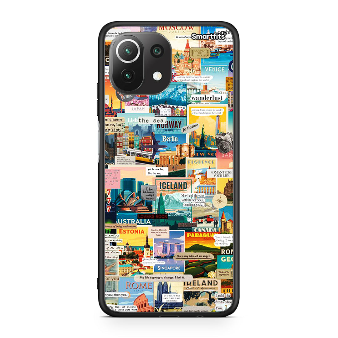 Xiaomi 11 Lite/Mi 11 Lite Live To Travel θήκη από τη Smartfits με σχέδιο στο πίσω μέρος και μαύρο περίβλημα | Smartphone case with colorful back and black bezels by Smartfits