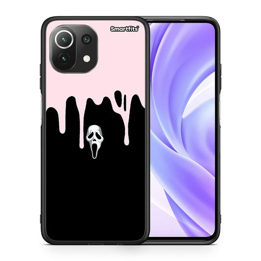 Θήκη Xiaomi 11 Lite / Mi 11 Lite Melting Halloween Mask από τη Smartfits με σχέδιο στο πίσω μέρος και μαύρο περίβλημα | Xiaomi 11 Lite / Mi 11 Lite Melting Halloween Mask case with colorful back and black bezels