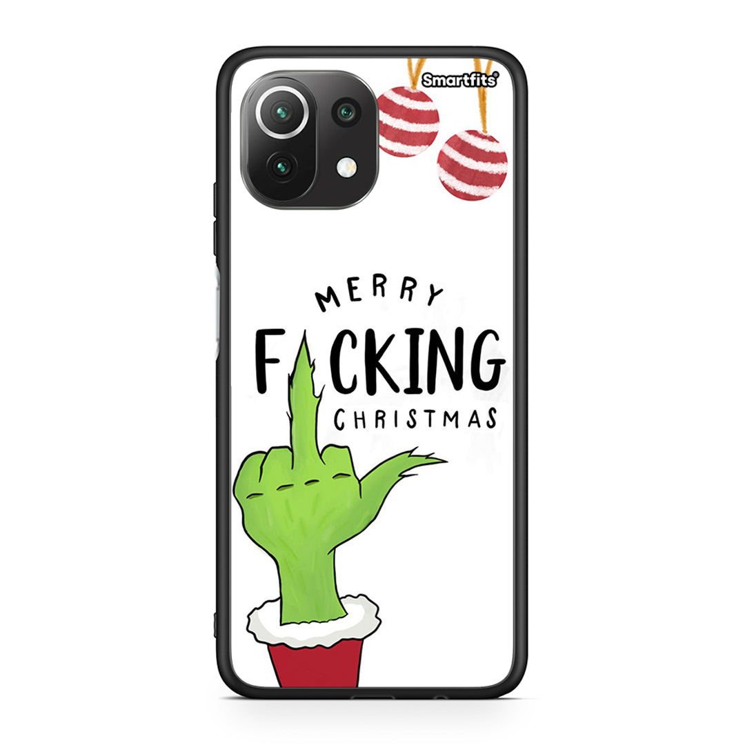 Xiaomi 11 Lite/Mi 11 Lite Merry F Xmas θήκη από τη Smartfits με σχέδιο στο πίσω μέρος και μαύρο περίβλημα | Smartphone case with colorful back and black bezels by Smartfits