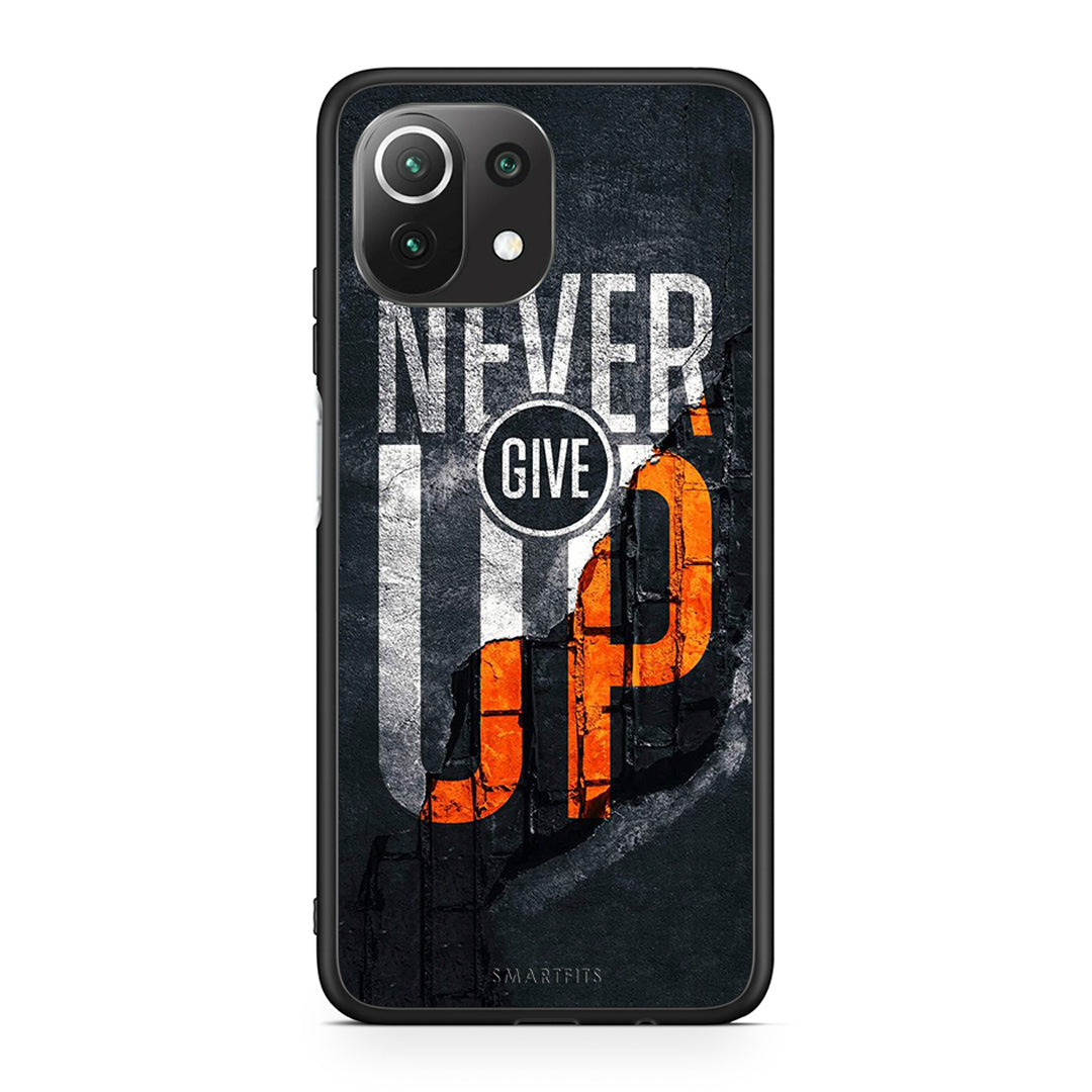Xiaomi 11 Lite / Mi 11 Lite Never Give Up Θήκη Αγίου Βαλεντίνου από τη Smartfits με σχέδιο στο πίσω μέρος και μαύρο περίβλημα | Smartphone case with colorful back and black bezels by Smartfits