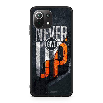 Xiaomi 11 Lite / Mi 11 Lite Never Give Up Θήκη Αγίου Βαλεντίνου από τη Smartfits με σχέδιο στο πίσω μέρος και μαύρο περίβλημα | Smartphone case with colorful back and black bezels by Smartfits