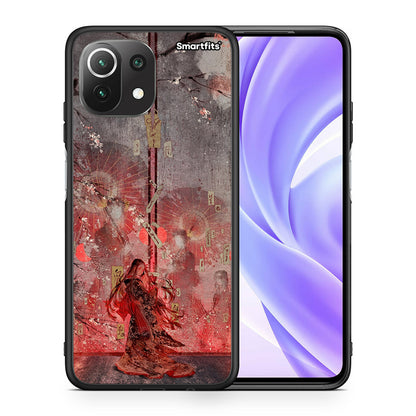 Θήκη Xiaomi 11 Lite/Mi 11 Lite Nezuko Kamado από τη Smartfits με σχέδιο στο πίσω μέρος και μαύρο περίβλημα | Xiaomi 11 Lite/Mi 11 Lite Nezuko Kamado case with colorful back and black bezels