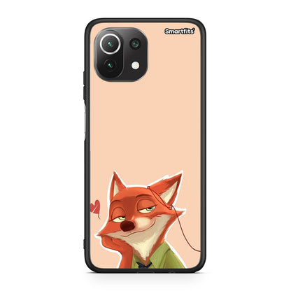 Xiaomi 11 Lite/Mi 11 Lite Nick Wilde And Judy Hopps Love 1 θήκη από τη Smartfits με σχέδιο στο πίσω μέρος και μαύρο περίβλημα | Smartphone case with colorful back and black bezels by Smartfits