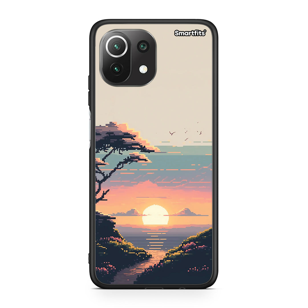 Xiaomi 11 Lite / Mi 11 Lite Pixel Sunset Θήκη από τη Smartfits με σχέδιο στο πίσω μέρος και μαύρο περίβλημα | Smartphone case with colorful back and black bezels by Smartfits