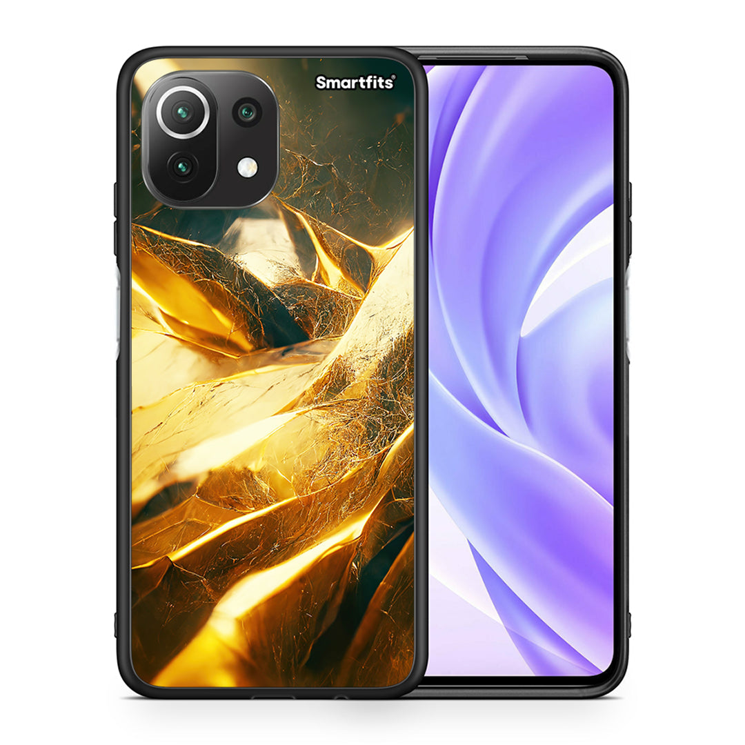 Θήκη Xiaomi 11 Lite/Mi 11 Lite Real Gold από τη Smartfits με σχέδιο στο πίσω μέρος και μαύρο περίβλημα | Xiaomi 11 Lite/Mi 11 Lite Real Gold case with colorful back and black bezels
