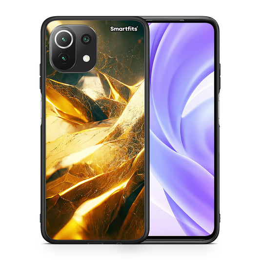 Θήκη Xiaomi 11 Lite/Mi 11 Lite Real Gold από τη Smartfits με σχέδιο στο πίσω μέρος και μαύρο περίβλημα | Xiaomi 11 Lite/Mi 11 Lite Real Gold case with colorful back and black bezels