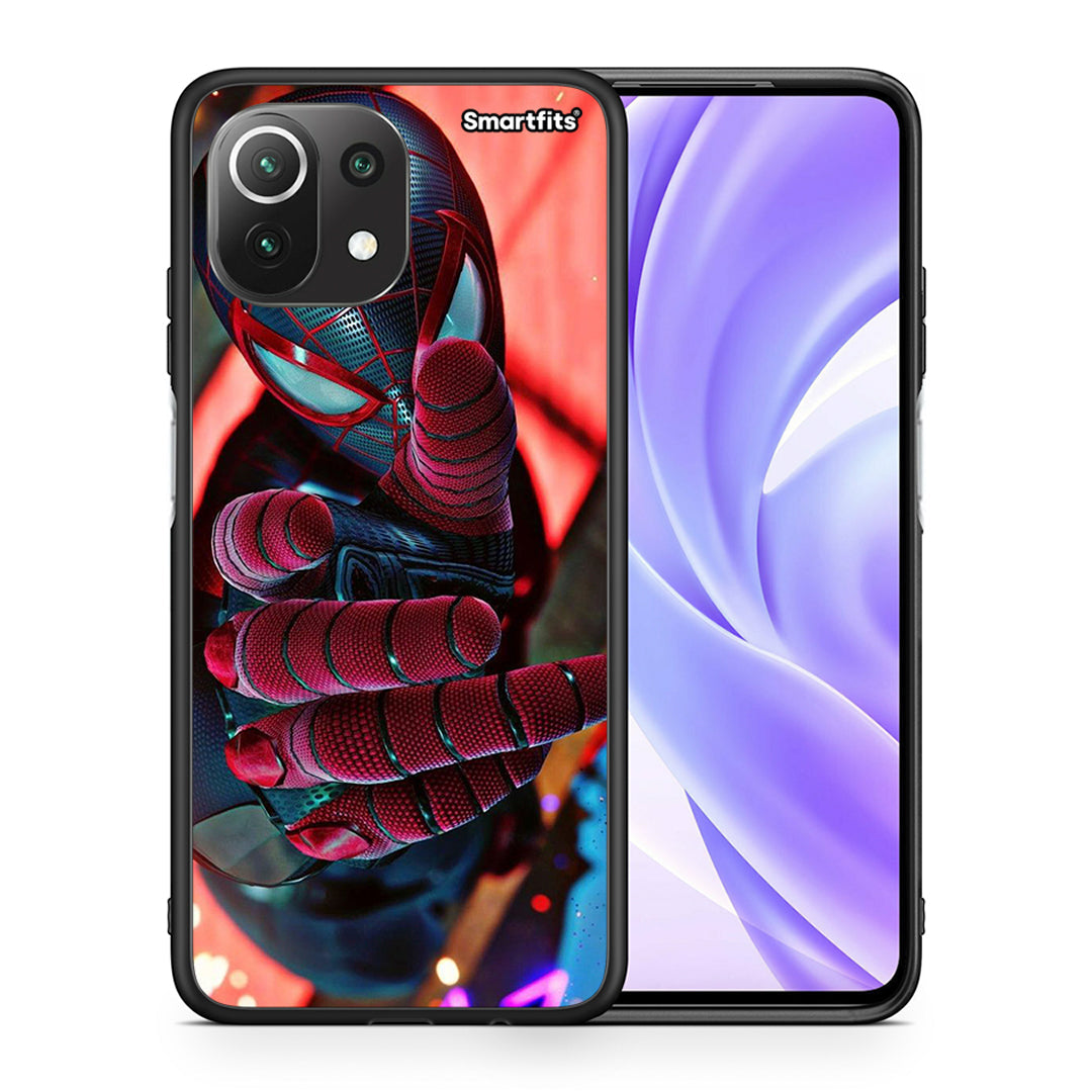 Θήκη Xiaomi 11 Lite / Mi 11 Lite Spider Hand από τη Smartfits με σχέδιο στο πίσω μέρος και μαύρο περίβλημα | Xiaomi 11 Lite / Mi 11 Lite Spider Hand case with colorful back and black bezels