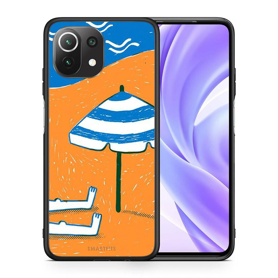 Θήκη Xiaomi 11 Lite / Mi 11 Lite Summering από τη Smartfits με σχέδιο στο πίσω μέρος και μαύρο περίβλημα | Xiaomi 11 Lite / Mi 11 Lite Summering case with colorful back and black bezels