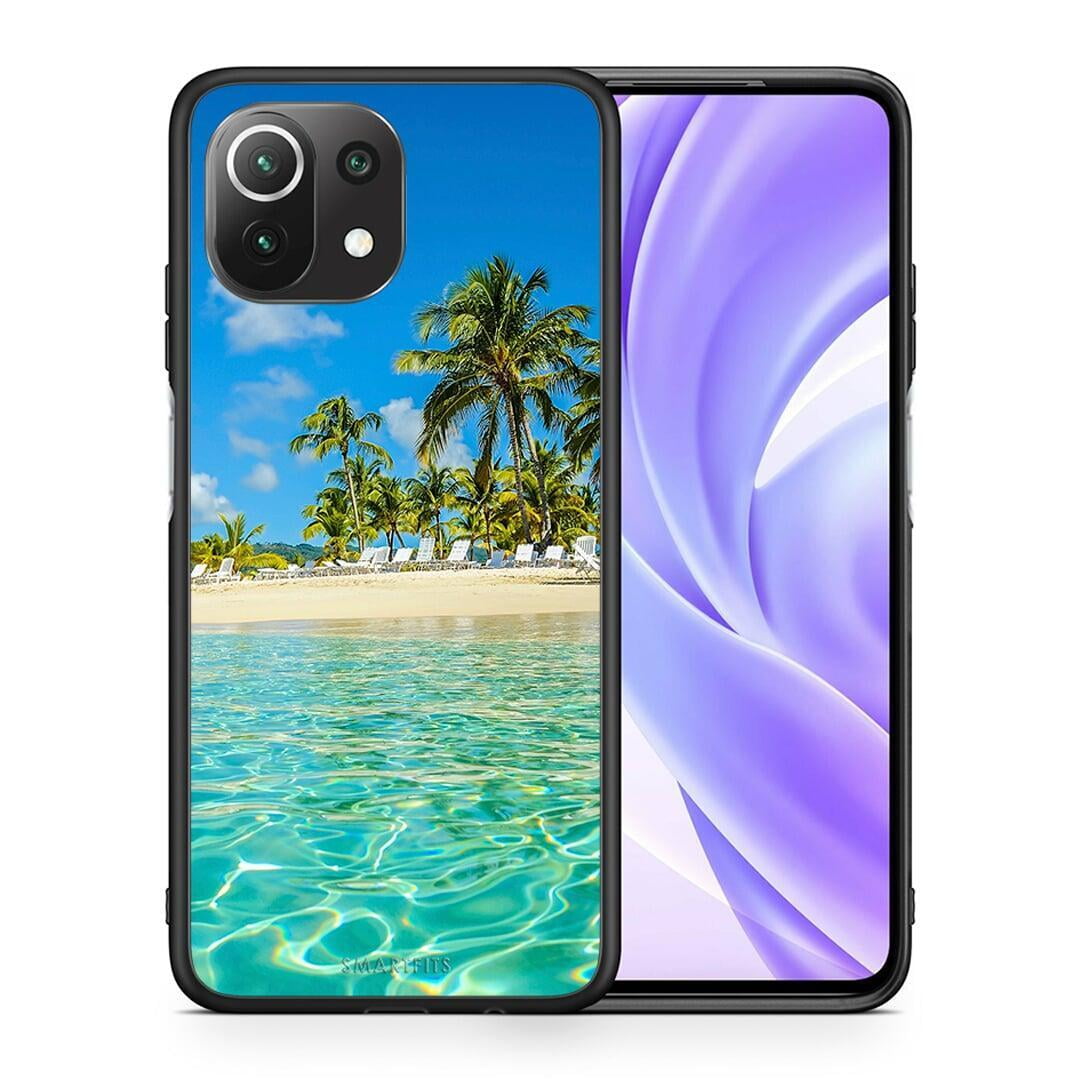 Θήκη Xiaomi 11 Lite / Mi 11 Lite Tropical Vibes από τη Smartfits με σχέδιο στο πίσω μέρος και μαύρο περίβλημα | Xiaomi 11 Lite / Mi 11 Lite Tropical Vibes case with colorful back and black bezels