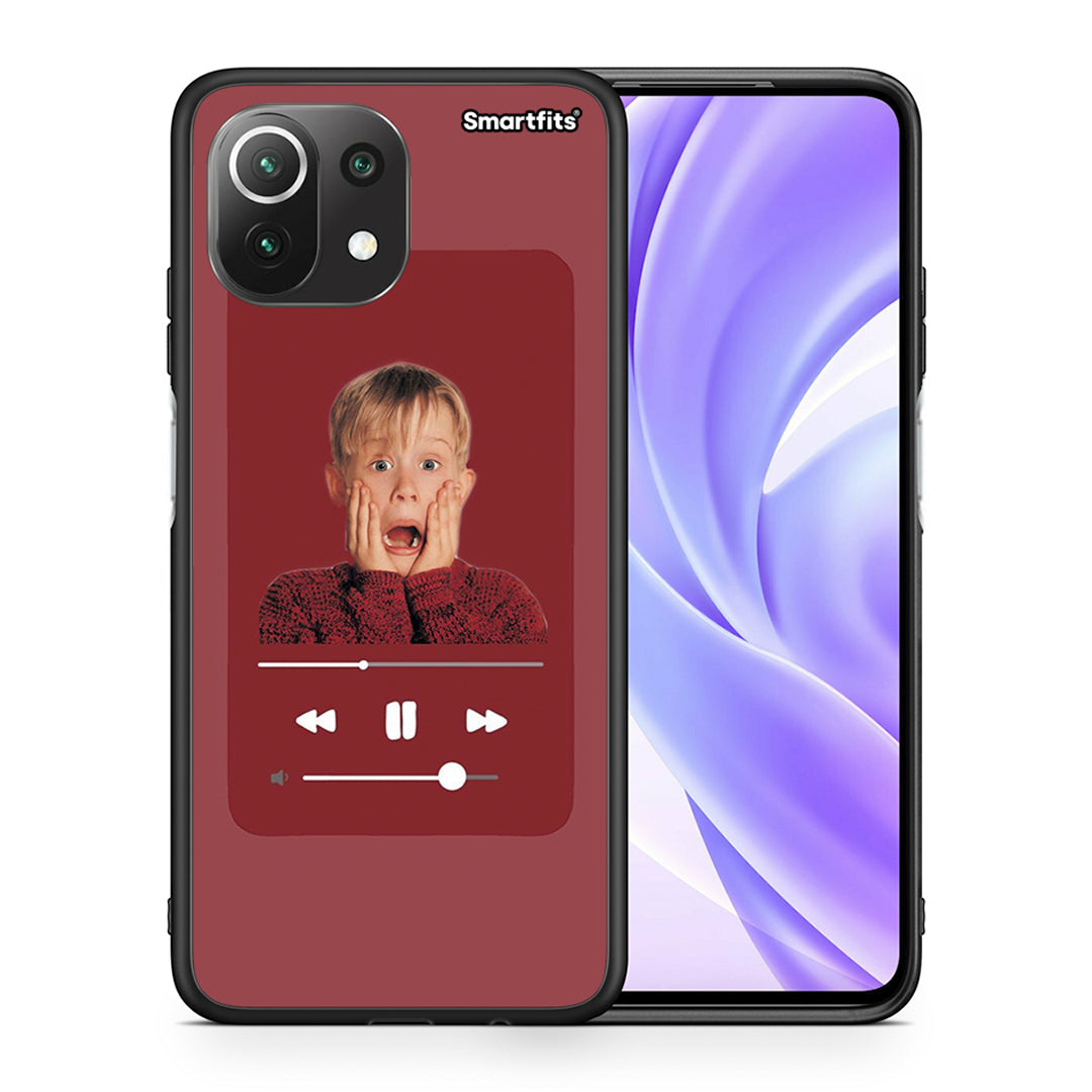 Θήκη Xiaomi 11 Lite/Mi 11 Lite Xmas Alone Music από τη Smartfits με σχέδιο στο πίσω μέρος και μαύρο περίβλημα | Xiaomi 11 Lite/Mi 11 Lite Xmas Alone Music case with colorful back and black bezels